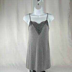 Victoria's Secret Lace-Trim Slip Dress Mini Cami Babydoll Women's Size XS Gray